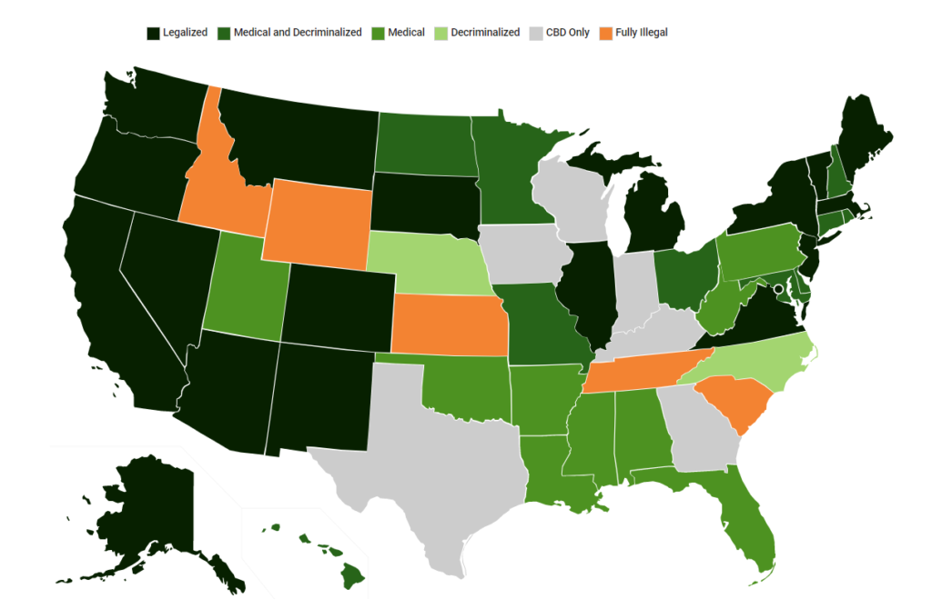 cannabis legalization by state